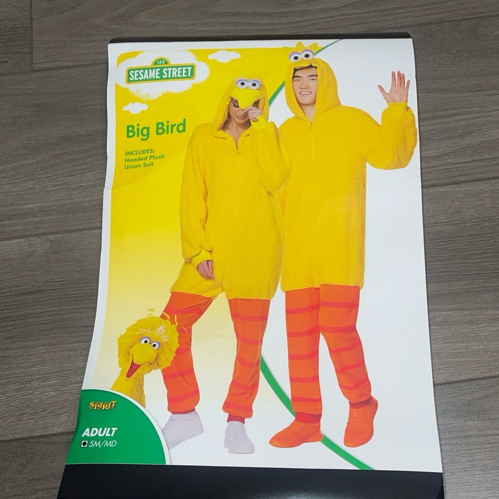 [01601533] Spirit Halloween Adult Big Bird Jumpsuit Costume - Sesame Street S/M